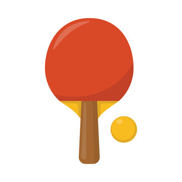 Table Tennis Paddle and Ball Vector Ping Pong Sport