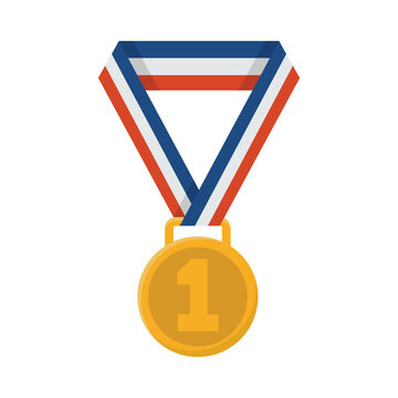 Gold Medal Vector Illustration First Place Winner Award