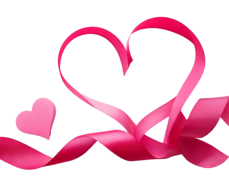 Happy mother's day 3d realistic background illustration with pink heart shaped ribbon  - Powered by Adobe