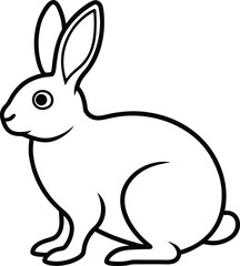 rabbit icon line art vector illustration on transparent background