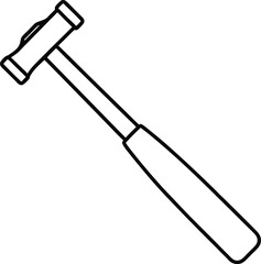 reflex hammer icon line art vector illustration on transparent background