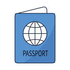 Passport with Globe Icon - International Travel Document Symbol