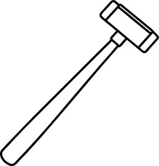 reflex hammer icon line art vector illustration on transparent background