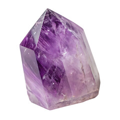 amethyst-crystal gemstone--gem mineral-specimen isolated on white background png, ai generated