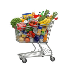shopping cart with vegetables