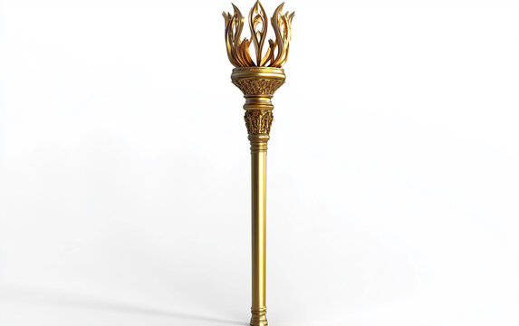 A golden torch representing knowledge and enlightenment, symbolizing the light of learning. Generative AI.