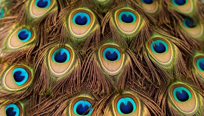 Fototapeta premium Peacock Feather Close-up Iridescent Eyespot Texture, peacock, feather
