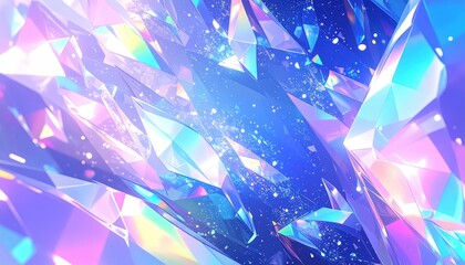 「煌めく抽象クリスタル背景｜カラフルな光とファンタジーアート」

