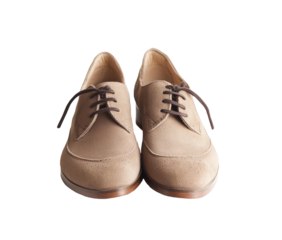 Men's brown suede shoes, transparent bottom