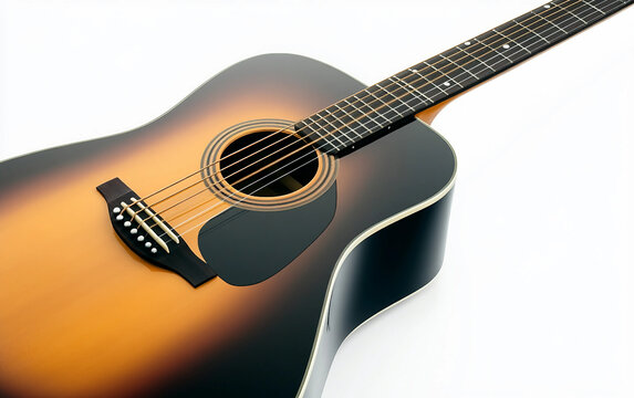 A guitar representing the influence of Blues and Jazz, capturing the essence of soulful musical expression. Generative AI.
