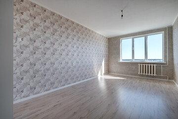 empty room without furniture in interior of entrance hall of modern apartments, office or clinic