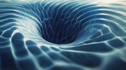 Abstract swirling vortex pattern in shades of blue.