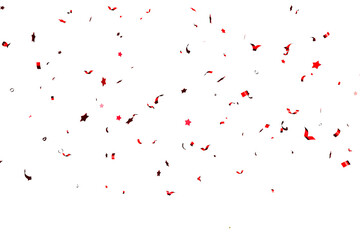 red christms confetti splashes on white