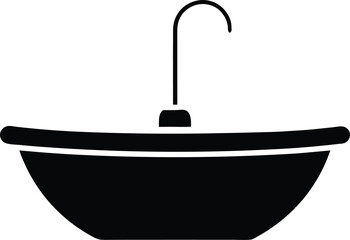 sink icon black silhouette vector illustration on transparent background
