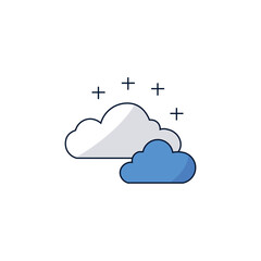 Clouds with Stars Icon - Weather, Sky, and Night Symbol