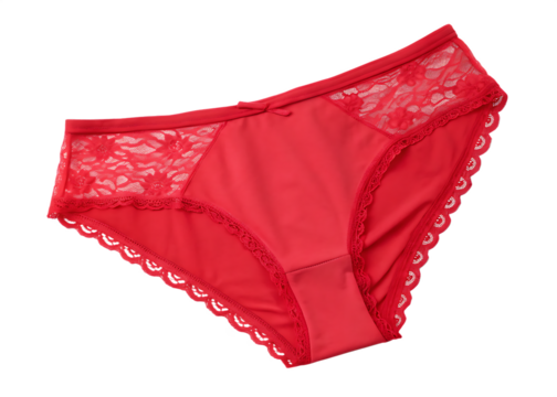 female-red-panties--isolated on white background png, ai generated