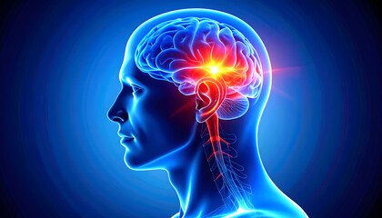 Obraz premium Brain Pain Illustration