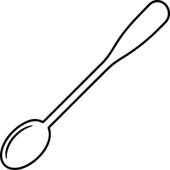 spoon icon line art vector illustration on transparent background
