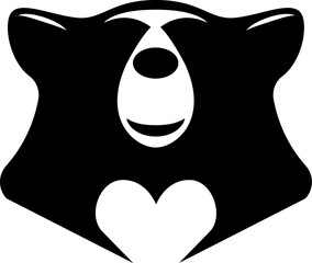 Bear's Heart: A charming illustration of a bear's face features a heart-shaped chest, representing warmth and affection. 