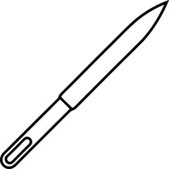 surgical scalpel icon line art vector illustration on transparent background
