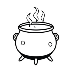 Halloween witch cauldron vector illustration