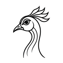 Obraz premium peacock head silhouette vector illustration art 