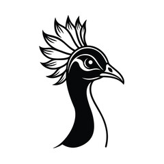 peacock head silhouette vector illustration art 