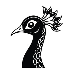 peacock head silhouette vector illustration art 