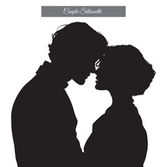 couple silhouette vector set