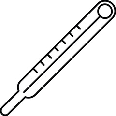 thermometer icon line art vector illustration on transparent background
