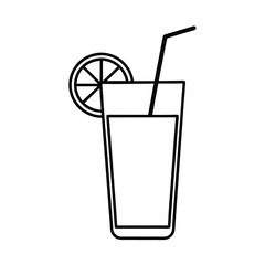 refreshing cocktail drink with lemon slice vector