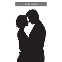 couple silhouette vector set