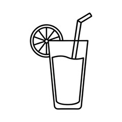 refreshing cocktail drink with lemon slice vector