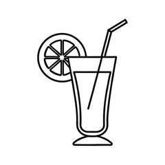 refreshing cocktail drink with lemon slice vector