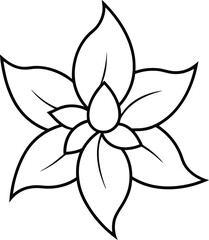 tropical flower icon line art vector illustration on transparent background
