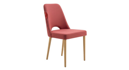 Isolated Red Upholstered Chair