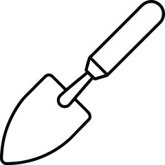 trowel icon line art vector illustration on transparent background
