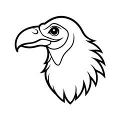 vulture head silhouette vector graphic illustration