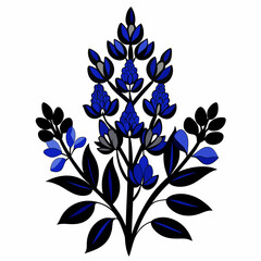 blue flowers on white background