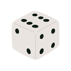 6が上のシンプルなサイコロのイラスト