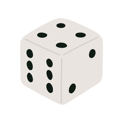 4が上のシンプルなサイコロのイラスト