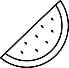 watermelon slice icon line art vector illustration on transparent background
