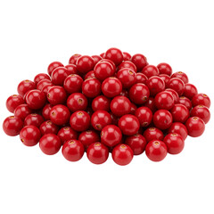 Pile of Vibrant Red Berries on Transparent Background