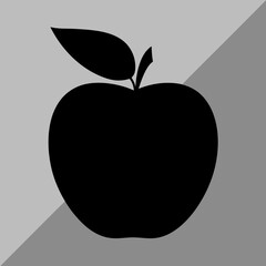 Solid black apple silhouette vector, smooth edges, clean design, ideal for minimalist logos, organic branding, packaging, and healthy lifestyle visuals.