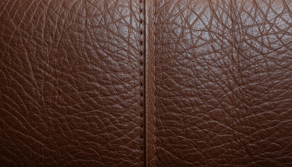 Brown Leather Texture: Close-Up Detail of Grain and Seam .