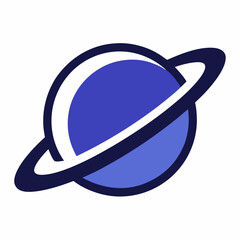 Saturn, planet icon, blue vector, ringed planet, astronomy symbol © Sudipto