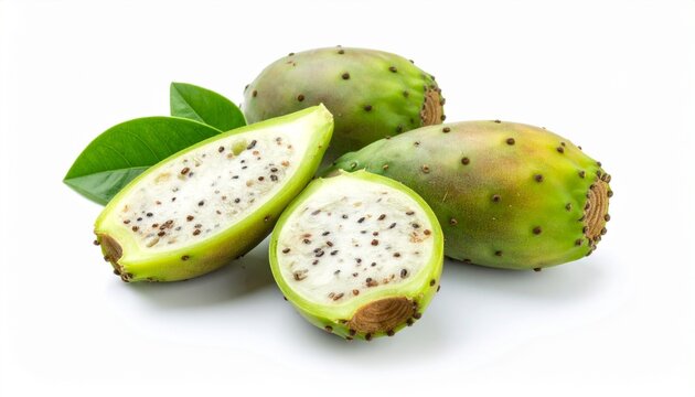 green apples on white background