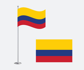 High Quality Vector Illustration of the Colombia National Flag in Flat Style