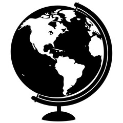 globe on white background