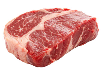 piece-of-raw-beef--isolated on white background png, ai generated